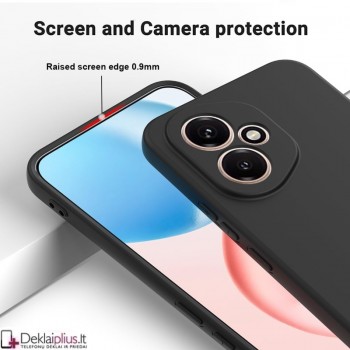 Silikoninis ploniausias dėklas su kameros apsauga - juodas (Huawei Honor 400)